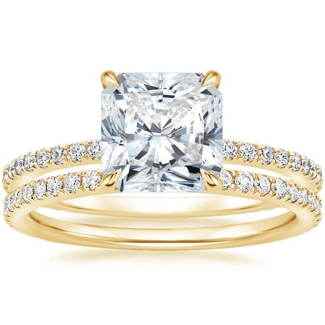 18K Yellow Gold Demi Diamond Ring with Luxe Ballad Diamond Ring