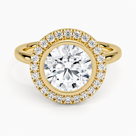 Bezel Halo Diamond Ring