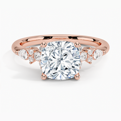 14K Rose Gold Rosette Diamond Ring