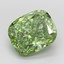 5.05 Ct. Fancy Vivid  Green Cushion Lab Grown Diamond