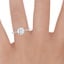 18K White Gold Perfect Fit Half Coverage Hidden Halo Diamond Ring (1/5 ct. tw.), smallzoomed in top view on a hand