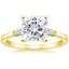 18K Yellow Gold Tapered Baguette Three Stone Diamond Ring, smalltop view