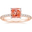 14K Rose Gold Petite Shared Prong Half Coverage Diamond Ring, smalltop view