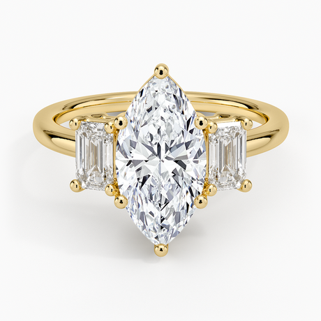 18K Yellow Gold Luxe Rhiannon Three Stone Diamond Ring (3/4 ct. tw.)