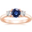 14K Rose Gold Petite Three Stone Trellis Diamond Ring (1/3 ct. tw.), smalltop view