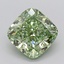 2.75 Ct. Fancy Vivid  Green Cushion Lab Grown Diamond