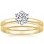 18K Yellow Gold Six-Prong 2mm Comfort Fit Bridal Set