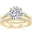 18K Yellow Gold Simply Tacori Three Stone Diamond Ring (1/3 ct. tw.) with Tacori Dantela Diamond Ring (1/8 ct. tw.)
