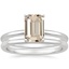 18K White Gold Four-Prong Petite Comfort Fit Bridal Set