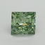 0.81 Ct. Fancy Vivid Green Princess Lab Grown Diamond