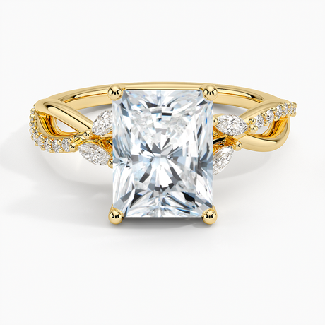 18K Yellow Gold Petite Twisted Willow Diamond Ring
