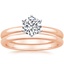 14K Rose Gold Six-Prong 2mm Comfort Fit Bridal Set