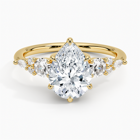 18K Yellow Gold Nadia Three Stone Diamond Ring