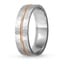 Two Tone Hammered Wedding Ring, smallside view