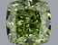 1.23 Ct. Fancy Vivid Green Cushion Lab Grown Diamond
