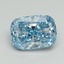 1.52 Ct. Fancy Vivid Blue Cushion Lab Grown Diamond