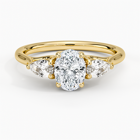 Trellis Three Stone Pear Diamond Ring