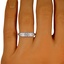 The Tangia Ring, smallzoomed in top view on a hand