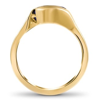 Custom Asymmetrical Sapphire Bezel Ring