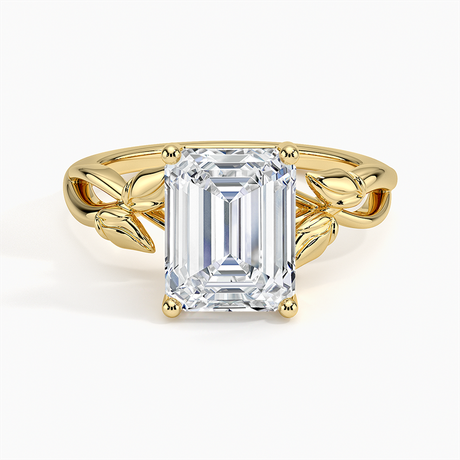 18K Yellow Gold Budding Willow Solitaire Ring