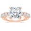 14K Rose Gold Montage Diamond Ring, smalltop view