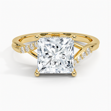 18K Yellow Gold Chamise Hidden Halo Diamond Ring