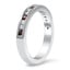 Petite Channel Set Band with Alternating Mozambique Garnet and Diamond Accents, smallside view