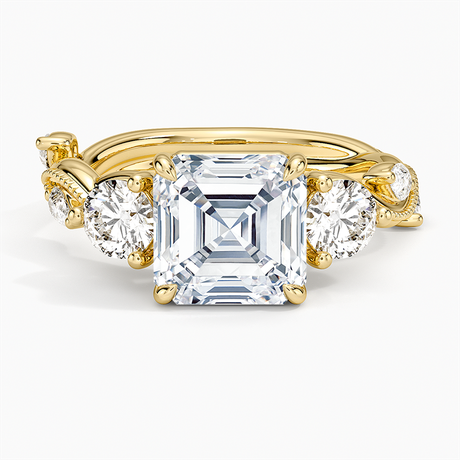 Vintage Secret Garden Three Stone Diamond Ring