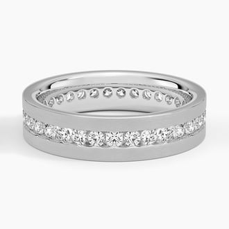 Mojave Matte Channel Set Lab Diamond 5.5mm Wedding Ring in Platinum