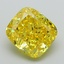 3.11 Ct. Fancy Vivid Yellow Cushion Lab Grown Diamond