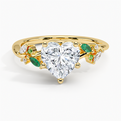 Arden Diamond Ring with Lab Emerald Accents - Brilliant Earth