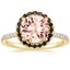 18K Yellow Gold Waverly Halo Diamond Ring with Black Diamond Accents, smalltop view