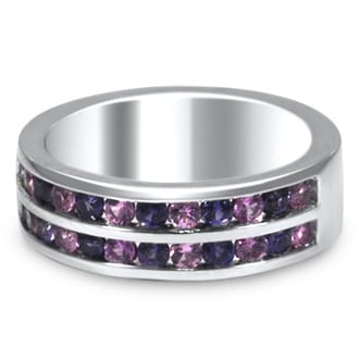 Custom Purple Sapphire Wedding Band