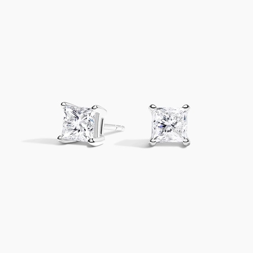 18K White Gold Princess Diamond Stud Earrings (1 1/2 ct. tw.)