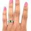 The Nedra Ring, smallzoomed in top view on a hand