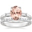 18KW Morganite Tapered Baguette Diamond Ring (1/5 ct. tw.) with Barre Diamond Ring (1/4 ct. tw.), smalltop view
