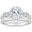 18K White Gold Tatiana Diamond Ring with Petite Comfort Fit Wedding Ring
