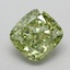 1.02 Ct. Fancy Vivid Green Cushion Lab Grown Diamond