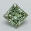 1.58 Ct. Fancy Vivid Green Princess Lab Grown Diamond