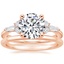 14K Rose Gold Yvonne Diamond Ring with Petite Comfort Fit Wedding Ring