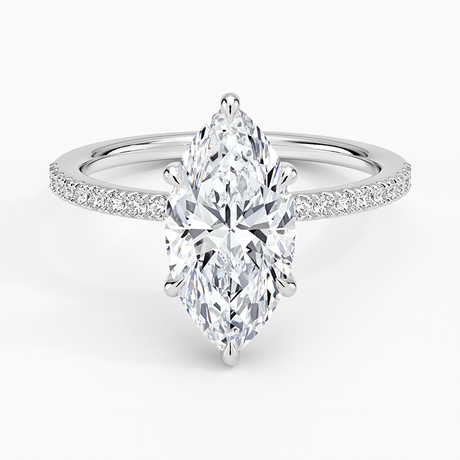 18K White Gold Perfect Fit Half-Coverage Diamond Ring