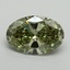 3.98 Ct. Fancy Vivid Green Oval Lab Grown Diamond