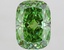 2.61 Ct. Fancy Vivid Green Cushion Lab Grown Diamond