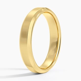 Beveled Edge 4.5mm Wedding Ring in 14K Yellow Gold