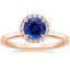 14K Rose Gold Vienna Halo Diamond Ring, smalltop view