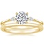 18K Yellow Gold Cometa Diamond Ring with Petite Comfort Fit Wedding Ring