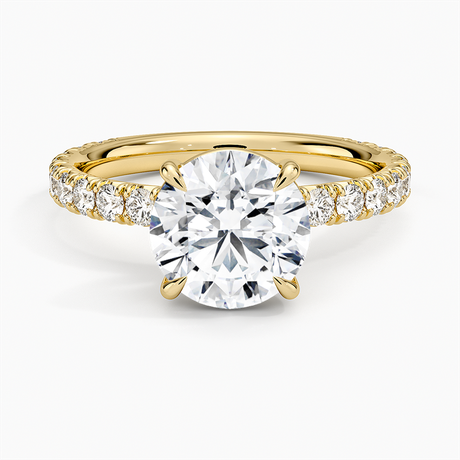 18K Yellow Gold Luxe French Pavé Perfect Fit Diamond Ring (1/2 ct. tw.)