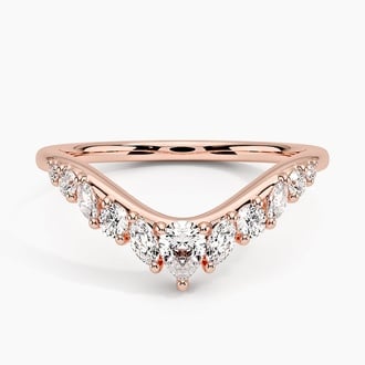 Floriana Contoured Diamond Ring in 14K Rose Gold