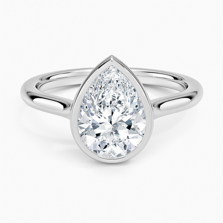 18K White Gold Luna 2mm Bezel Ring
