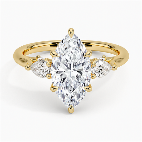 Three Stone Cathedral Engagement Ring